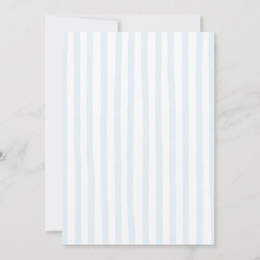 Classy Preppy Stripes Wavy Lijst Coast Baby shower Kaart (Achterkant)