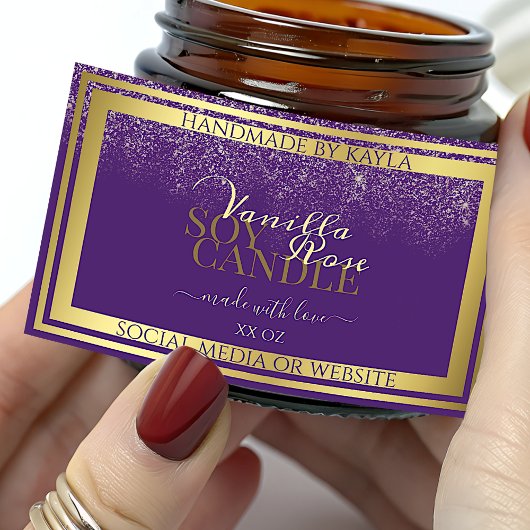 Classy Product Packaging Labels Paars en goud