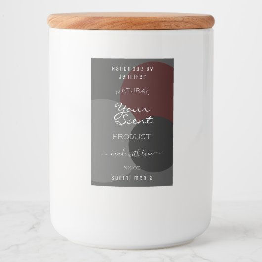 Classy Product Verpakkingslabels Donkergrijs Bourg Voedselcontainer Etiket (Voorkant)