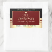 Classy productetiketten Zwart Burgundy Gold Rechthoekige Sticker (Tas)