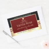 Classy productetiketten Zwart Burgundy Gold Rechthoekige Sticker (Envelop)