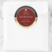 Classy productetiketten Zwart Burgundy Gold Ronde Sticker (Tas)