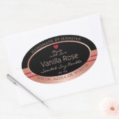 Classy Productverpakkingslabel Zwart en Roos Goud Ovale Sticker (Envelop)