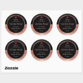 Classy Productverpakkingslabel Zwart en Roos Goud Ronde Sticker (Vel)