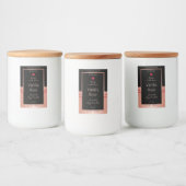 Classy Productverpakkingslabel Zwart en Roos Goud Voedselcontainer Etiket (Flessen)