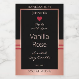 Classy Productverpakkingslabel Zwart en Roos Goud Voedselcontainer Etiket