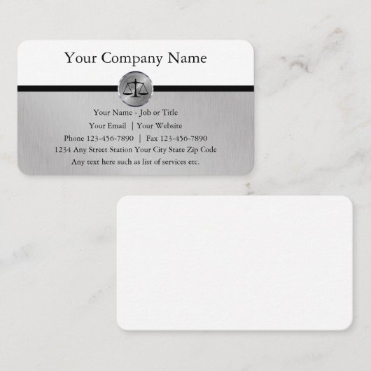 Classy Professional Attorney Visitekaartje (Voorkant / Achterkant)