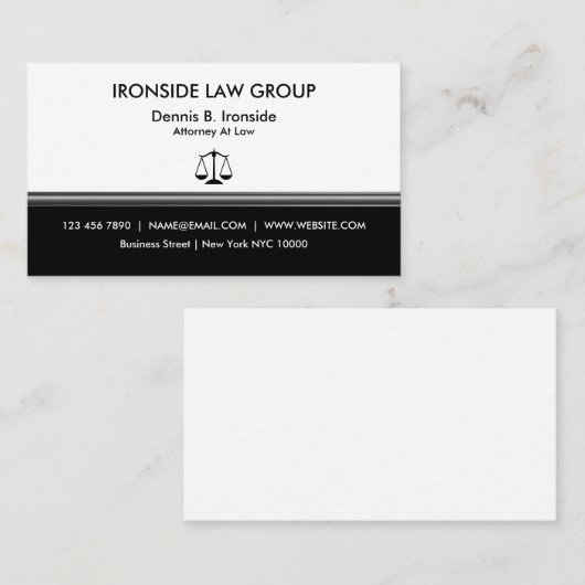 Classy Professional Attorney Visitekaartje (Voorkant / Achterkant)