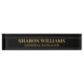 Classy Professional Black Gold Kantoor-titel Naambordje (Voorkant)