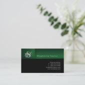 Classy Professional Black Green-Visitekaartje Visitekaartje (Staand voorkant)