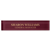 Classy Professional Bourgogne Rode Kantoor titel Naambordje (Voorkant)