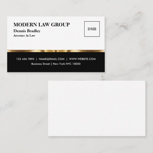 Classy Professional Glossy Attorney Visitekaartje (Voorkant / Achterkant)