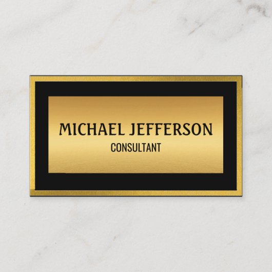 Classy Professional Gold en zwart Visitekaartje (Voorkant)