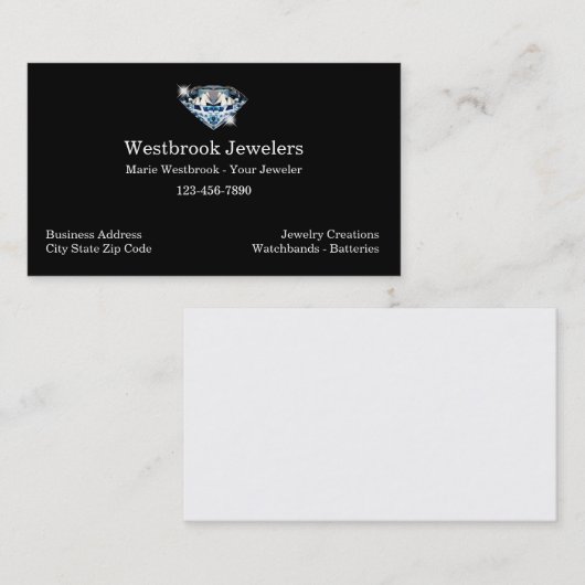 Classy Professional Jeweler Visitekaartje (Voorkant / Achterkant)