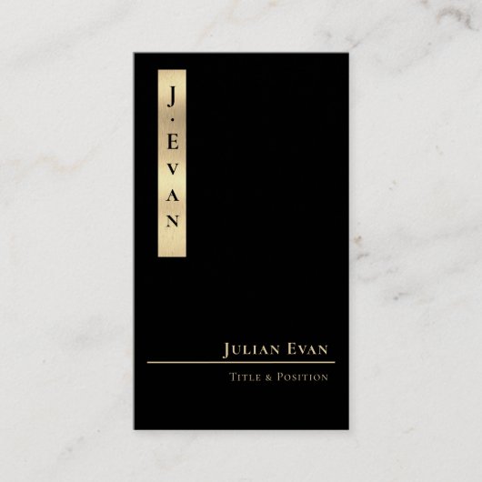 Classy Professional Luxe Black Gold Business Card Visitekaartje (Voorkant)