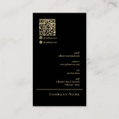Classy Professional Luxe Black Gold Business Card Visitekaartje (Achterkant)
