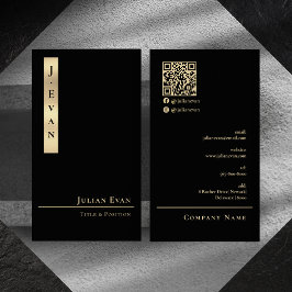 Classy Professional Luxe Black Gold Business Card Visitekaartje