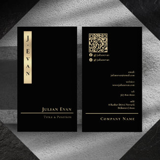 Classy Professional Luxe Black Gold Business Card Visitekaartje