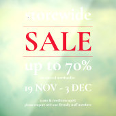 Classy Professional Red White-verkoopvenster Decaa Raamsticker (Vel 3)