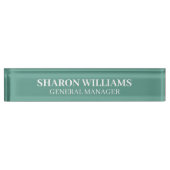 Classy Professional Teal Green Office Title Desk Naambordje (Voorkant)