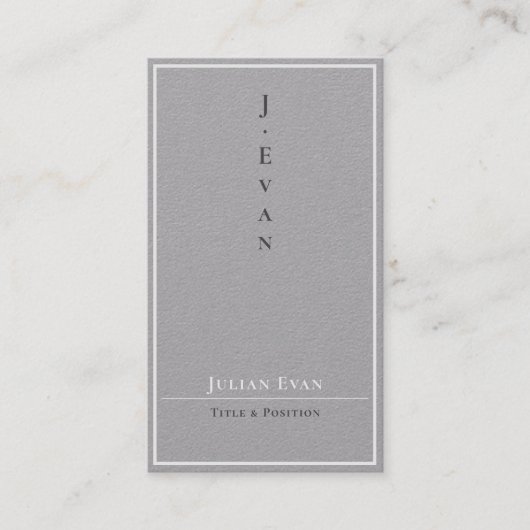 Classy Professioneel Houtskool Grijs Visitekaartje (Voorkant)