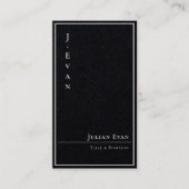 Classy Professioneel monochroom Zwart Visitekaartj Visitekaartje (Voorkant)