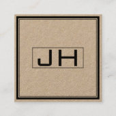 Classy Professioneel Monogram Vierkante Visitekaartje (Voorkant)