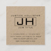 Classy Professioneel Monogram Vierkante Visitekaartje (Achterkant)