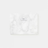 Classy Promotional White Marble Monogram Post-it® Notes (Voorkant)