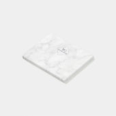 Classy Promotional White Marble Monogram Post-it® Notes (Schuin)