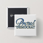 Classy Proud Democraat Vierkante Button 5,1 Cm (Voorkant /achterkant)