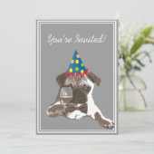 Classy Pug & WIne Birthday Party Invitation Kaart (Staand voorkant)