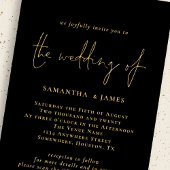 Classy QR Code Goud Zwart Bruiloft Uitnodiging