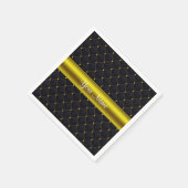 Classy Quilted Zwart en Goud Gepersonaliseerd Servet (Hoek)