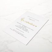 Classy Quinceanera Modern Script Real Folie Invita Uitnodiging (Gedraaid)
