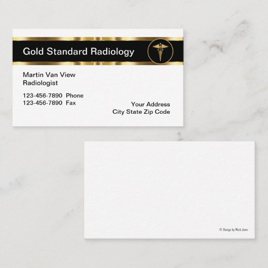 Classy Radiology-Kantoor Visitekaartje (Voorkant / Achterkant)