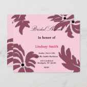 Classy Raspberry Floral Bridal Shower Kaart (Voorkant / Achterkant)