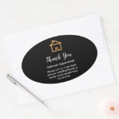 Classy Real Estate Agent Referral Bedankt Ovale Sticker (Envelop)