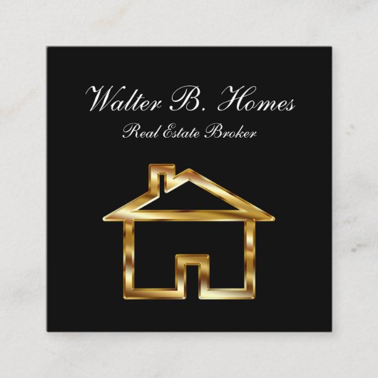 Classy Real Estate Broker Vierkante Visitekaartje (Voorkant)