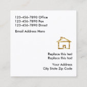 Classy Real Estate Broker Vierkante Visitekaartje (Achterkant)