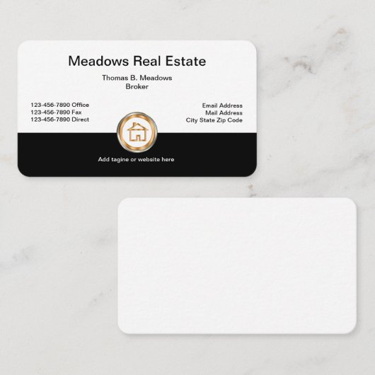 Classy Real Estate Broker Visitekaartje (Voorkant / Achterkant)