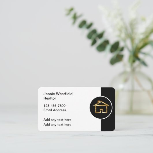 Classy Real Estate Gold Home Visitekaartjes (Staand voorkant)
