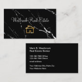 Classy Real Estate House Symbol Design Visitekaartje (Voorkant / Achterkant)