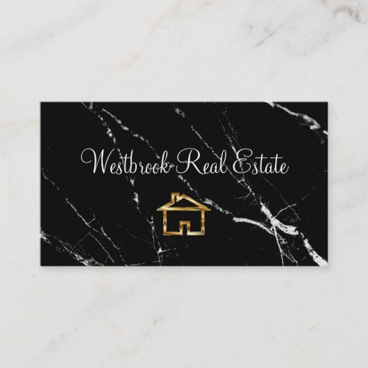 Classy Real Estate House Symbol Design Visitekaartje (Voorkant)