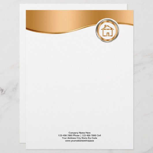 Classy Real Estate Letterhead Briefpapier Persoonlijk Briefhoofd (Voorkant / Achterkant)
