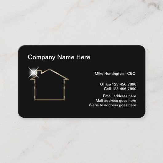 Classy Real Estate Professional  Visitekaartje (Voorkant)