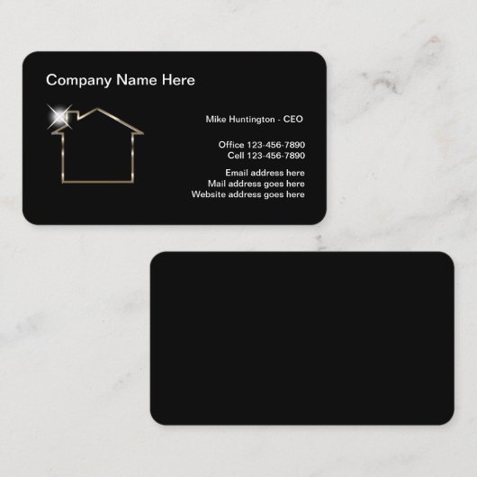 Classy Real Estate Professional Visitekaartje (Voorkant / Achterkant)