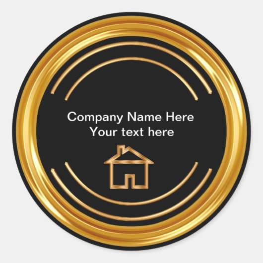 Classy Real Estate Thema Ronde Sticker (Voorkant)