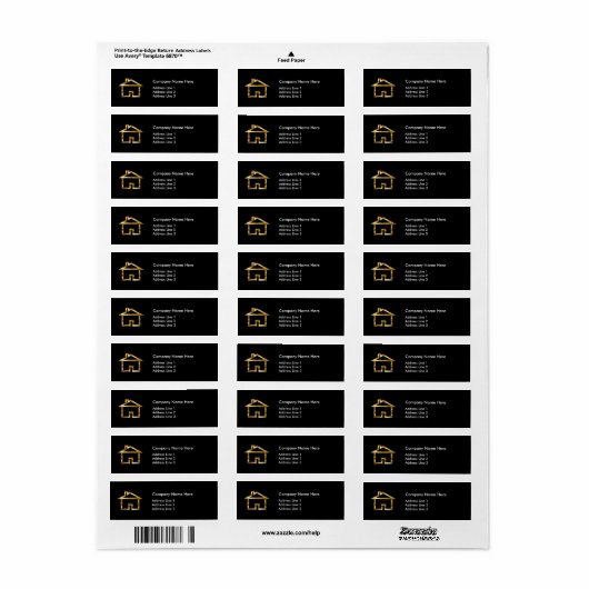 Classy Real Estate Theme Return Address Labels (Full Sheet)