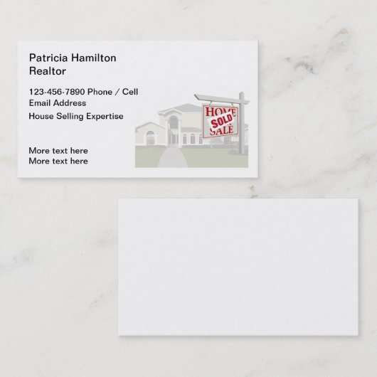 Classy Real Estate Theme Visitekaartje (Voorkant / Achterkant)